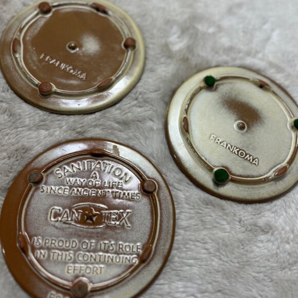 Frankoma Commemorative Ceramic Coasters Set Of 3 - Picture 4 of 6